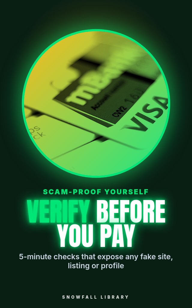 Verify Before You Pay: Five-Minute Checks for Fake Sites, Listings and Profiles cover